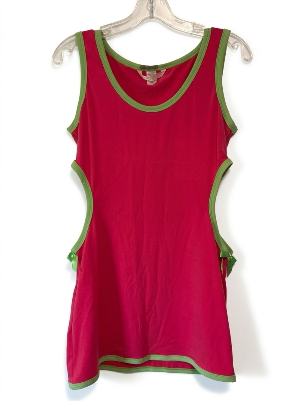 Vtg 2003 Victoria Secret Cutout Slip Dress M Pink Green Bows Y2K Chemise Mini